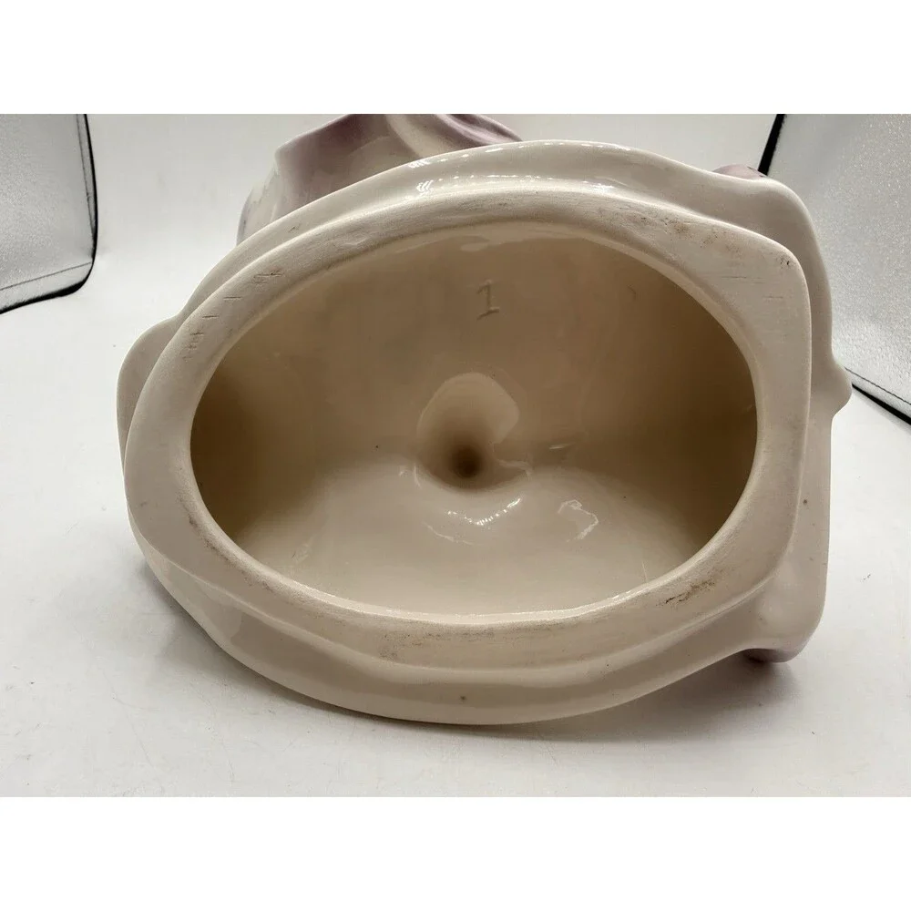 RARE McCoy W10 Cow Cookie Jar Cat On Back in PURPLE : Reissued By JD 1992